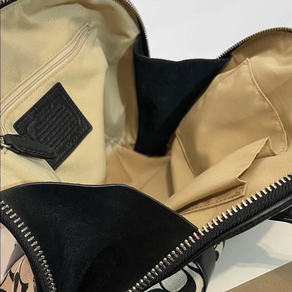 Coach Black and Tan Signature Satchel - Picture 16 of 16